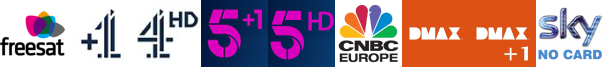 Channel 4 +1, Channel 4 HD, Channel 5 +1, Channel 5 HD, CNBC, DMAX, DMAX +1