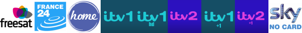FRANCE 24 (in English), HGTV, ITV 1 (SD), ITV 1 HD, ITV 2, ITV1 +1, ITV2 +1