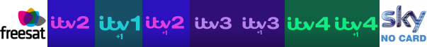 ITV 2, ITV1 +1, ITV2 +1, ITV3, ITV3 +1, ITV4, ITV4 +1