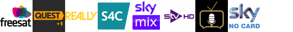 Quest Red, Quest Red +1, Really, S4C HD, Sky Mix, STV HD, Talking Pictures TV