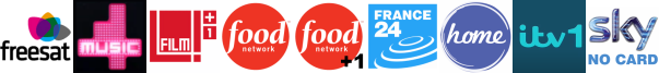 E4 Extra, Film4 +1, Food Network, Food Network +1, FRANCE 24 (in English), HGTV, ITV 1 (SD)