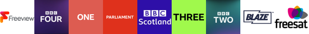 BBC Four HD, BBC One HD, BBC Parliament, BBC Scotland HD , BBC Three HD , BBC Two HD, Blaze
