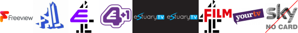 Channel 4 HD (Wales) , E4, E4 +1, Estuary TV Doncaster, Estuary TV York, Film4, HobbyMaker
