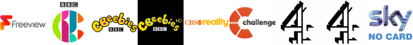 CBBC HD, CBeebies, CBeebies HD, CBS Reality, Challenge, Channel 4  (Wales) , Channel 4 (SD) 