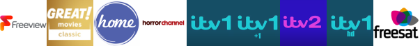 GREAT! movies classic +1 , HGTV, Horror Channel, ITV (SD) , ITV +1 , ITV 2, ITV HD 