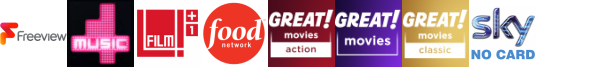 E4 Extra, EarthxTV, Film4 +1, Food Network, GREAT! action, GREAT! movies, GREAT! real