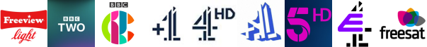 BBC Two HD, CBBC HD, Channel 4 +1, Channel 4 HD, Channel 4 HD (Wales) , Channel 5 HD, E4