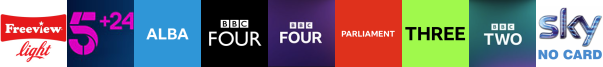 5SELECT, BBC Alba HD , BBC Four , BBC Four HD, BBC Parliament, BBC Three HD , BBC Two HD