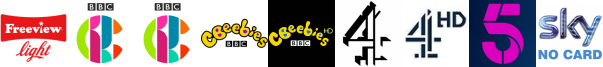 CBBC, CBBC HD, CBeebies, CBeebies HD, Channel 4 (SD) , Channel 4 HD, Channel 5