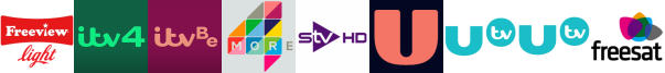 ITV4, ITVBe, More4, STV HD , U&Eden, UTV +1 , UTV HD 