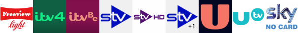 ITV4, ITVBe, STV (SD) , STV HD , STV+1 , U&Eden, UTV (SD) 