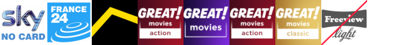 FRANCE 24 (in English), FreeSports, GoodNews TV, GREAT! action , GREAT! movies, Great! Movies Action  1 , GREAT! movies extra