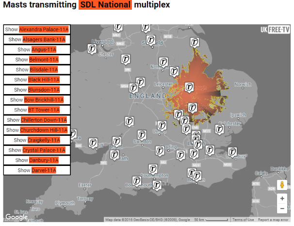 Which 45 masts transmit the 15 new national DAB radio stations? | free and  easy