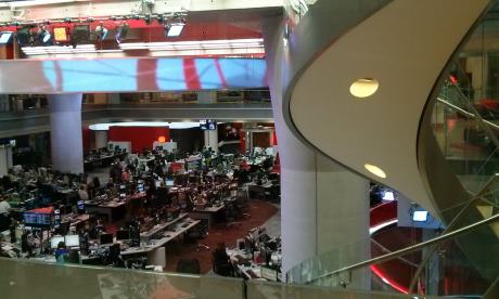 BBC News, at the heart of the New Broadcasting House  Photograph: Brian Butterworth